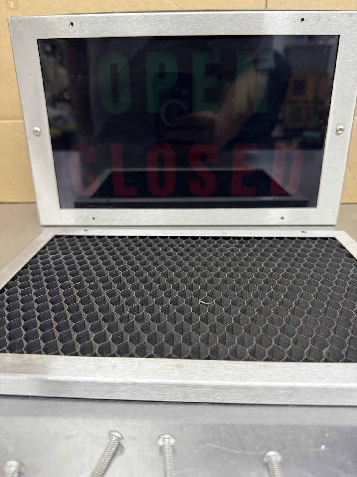 Cole Lighting S2257-N Open Closed Sign Outdoor Stainless Enclosure New 120V