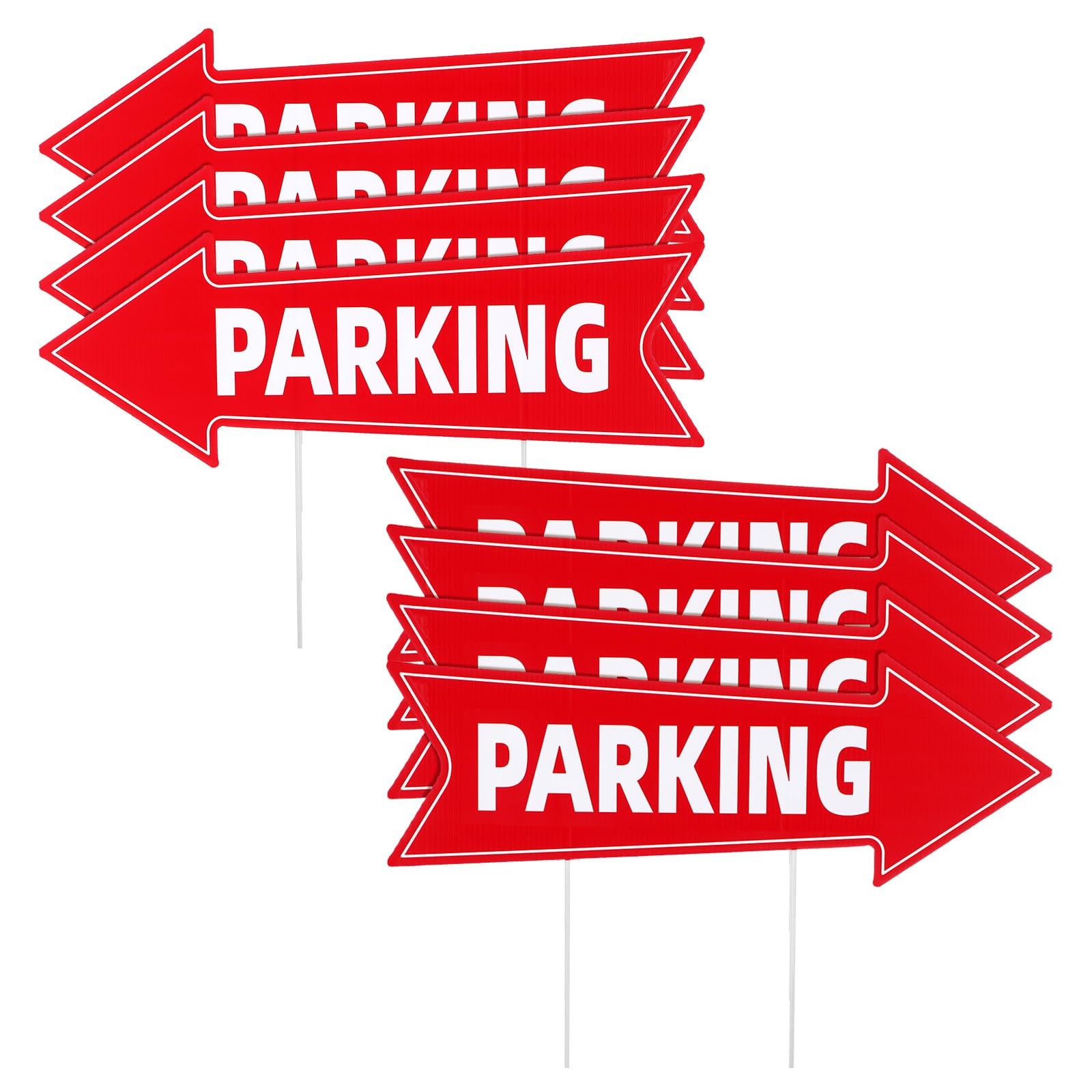8 Pack 17×6 Inch Event Parking Signs With Stakes Directional Arrow Yard