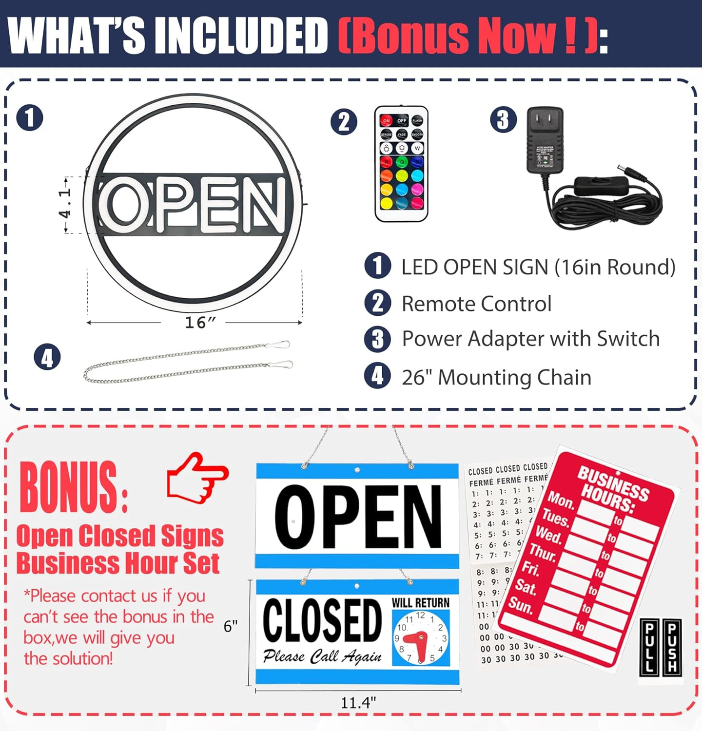 LED Neon Open Sign – 16&Prime; Multicolor Light for Business & Retail Storefronts