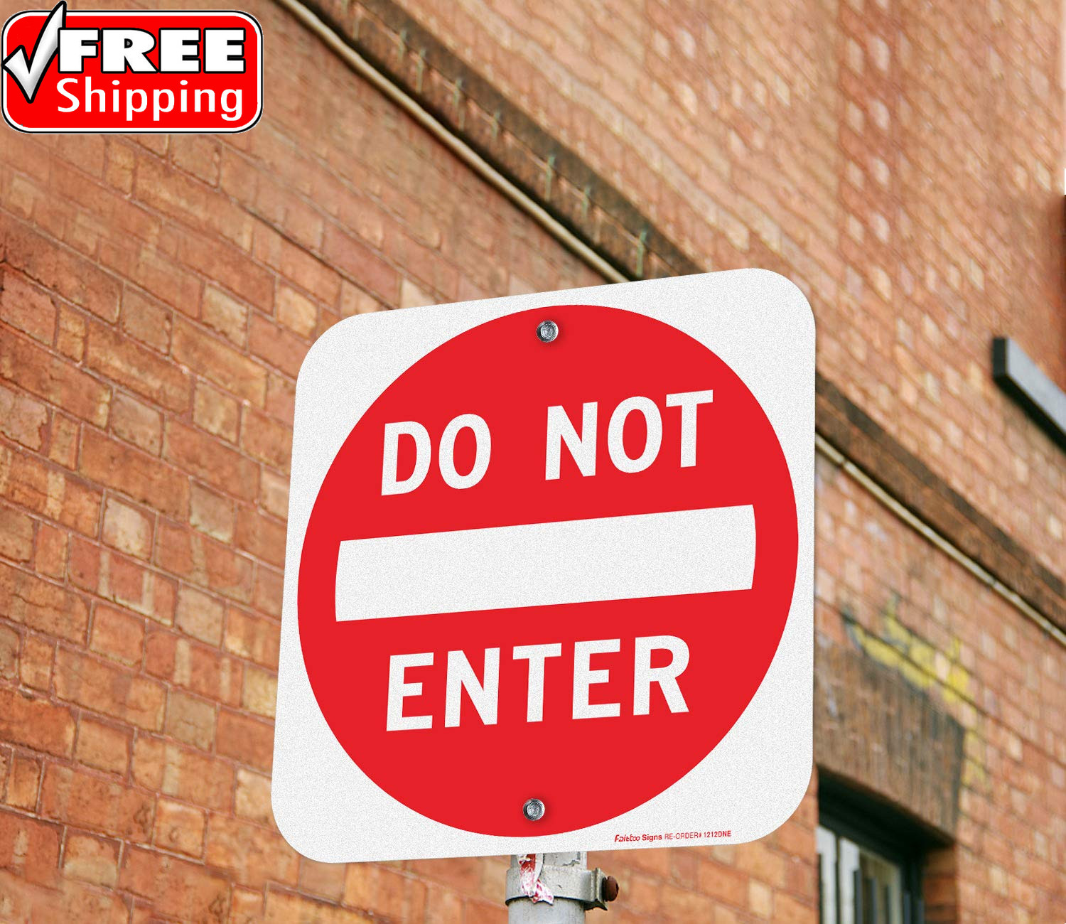 Do Not Enter Sign,12X12 Inch Square .040 Aluminum,Reflective Rust Free Metal Sig