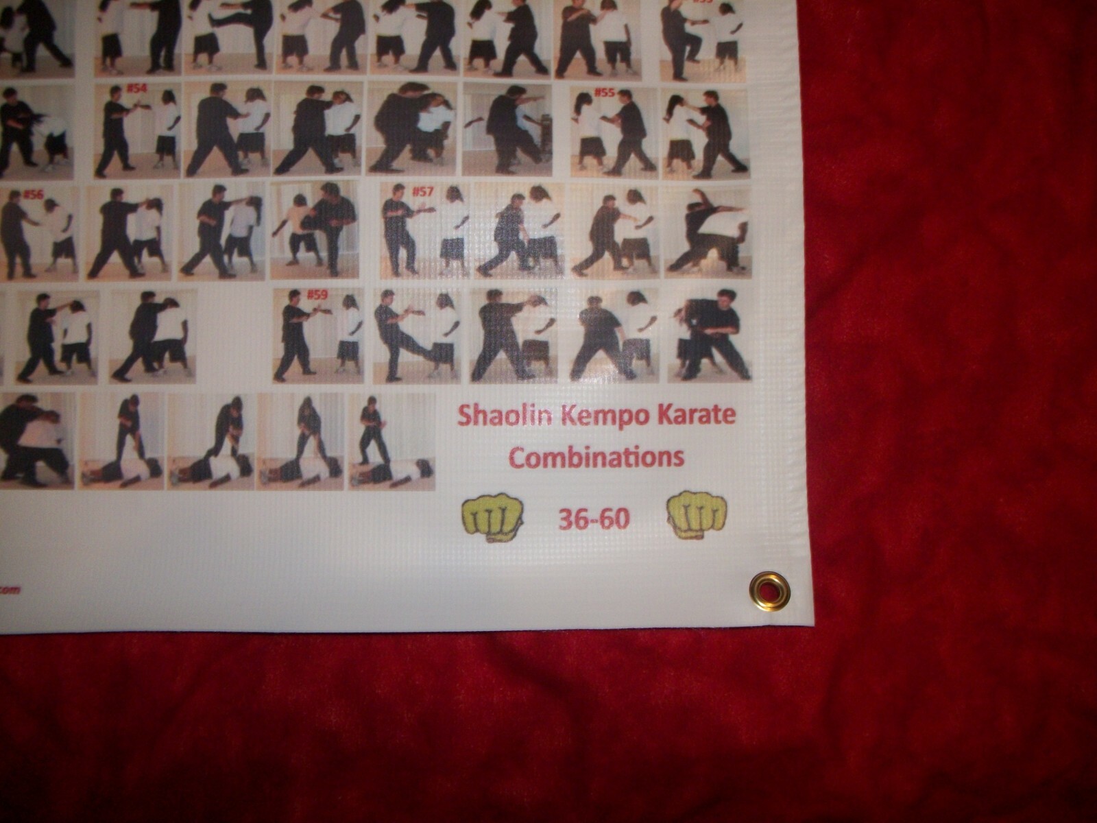 KEMPOMAN Shaolin Kempo Karate Combinations 36-60 Vinyl Banner quick reference