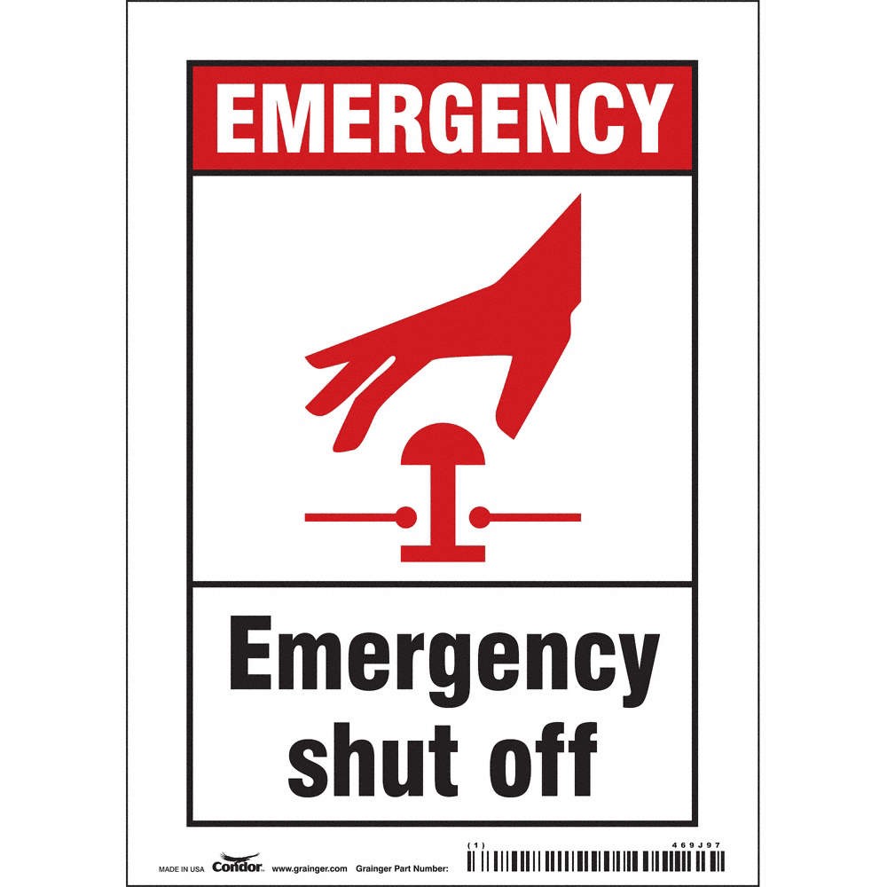 CONDOR 469J97 Safety Sign,7 in x 5 in,Vinyl 469J97