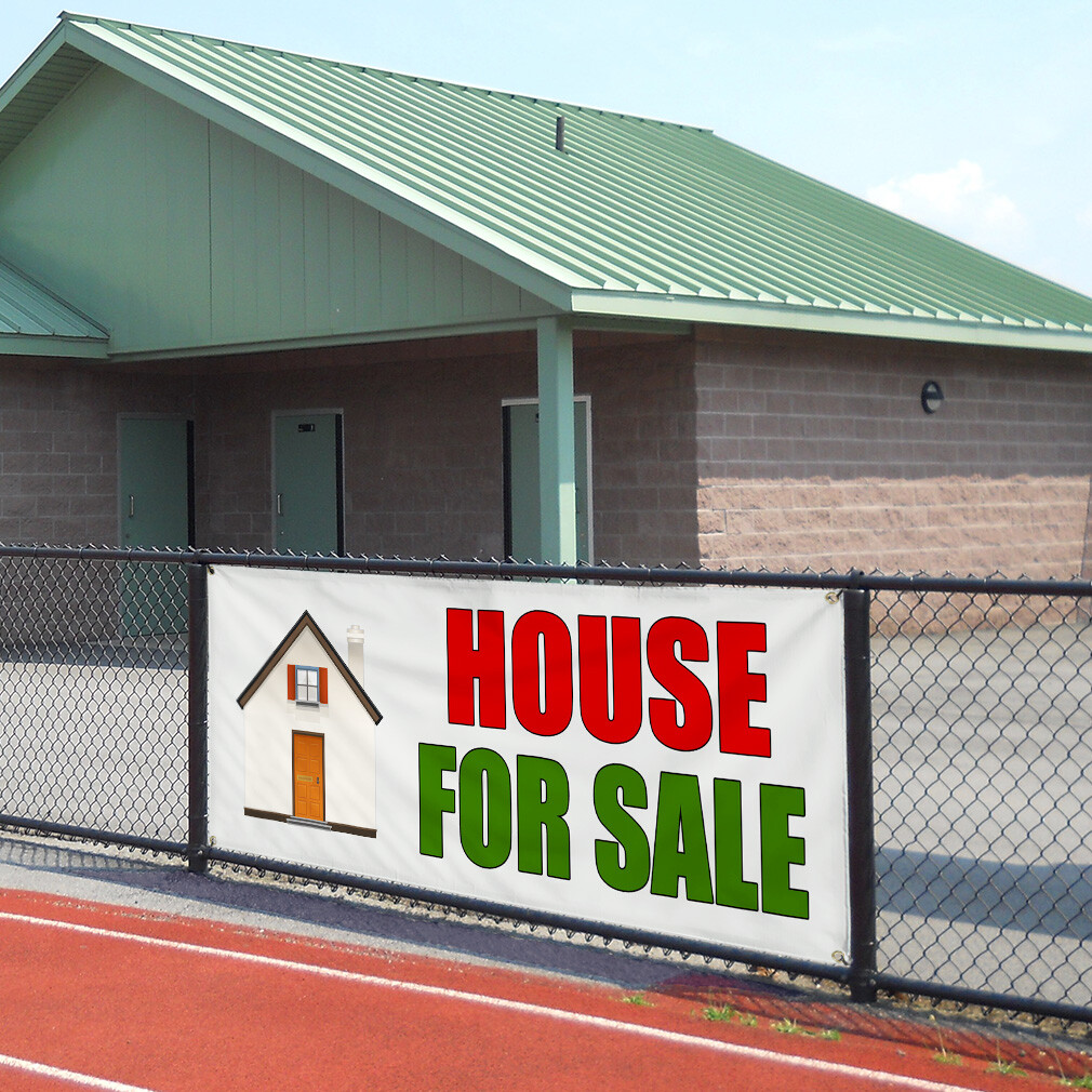 Vinyl Banner Multiple Sizes House for Sale Real Estate Business Sales Outdoor