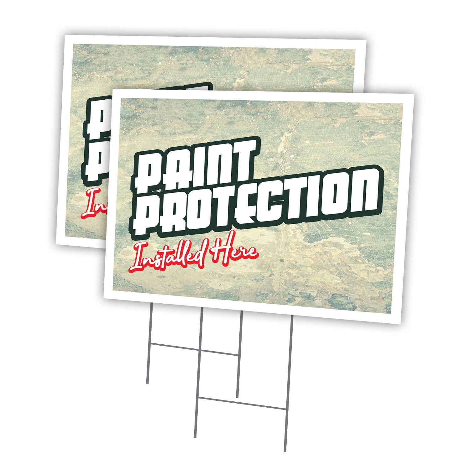 Paint Protection Multi-Pack of Yard Signs & Stake Coroplast Film PPF Auto Shop M