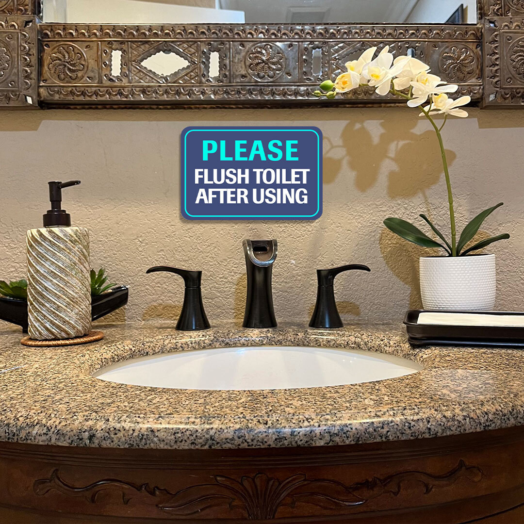 Classic Framed Plus Please Flush Toilet After Using Door or Wall Sign