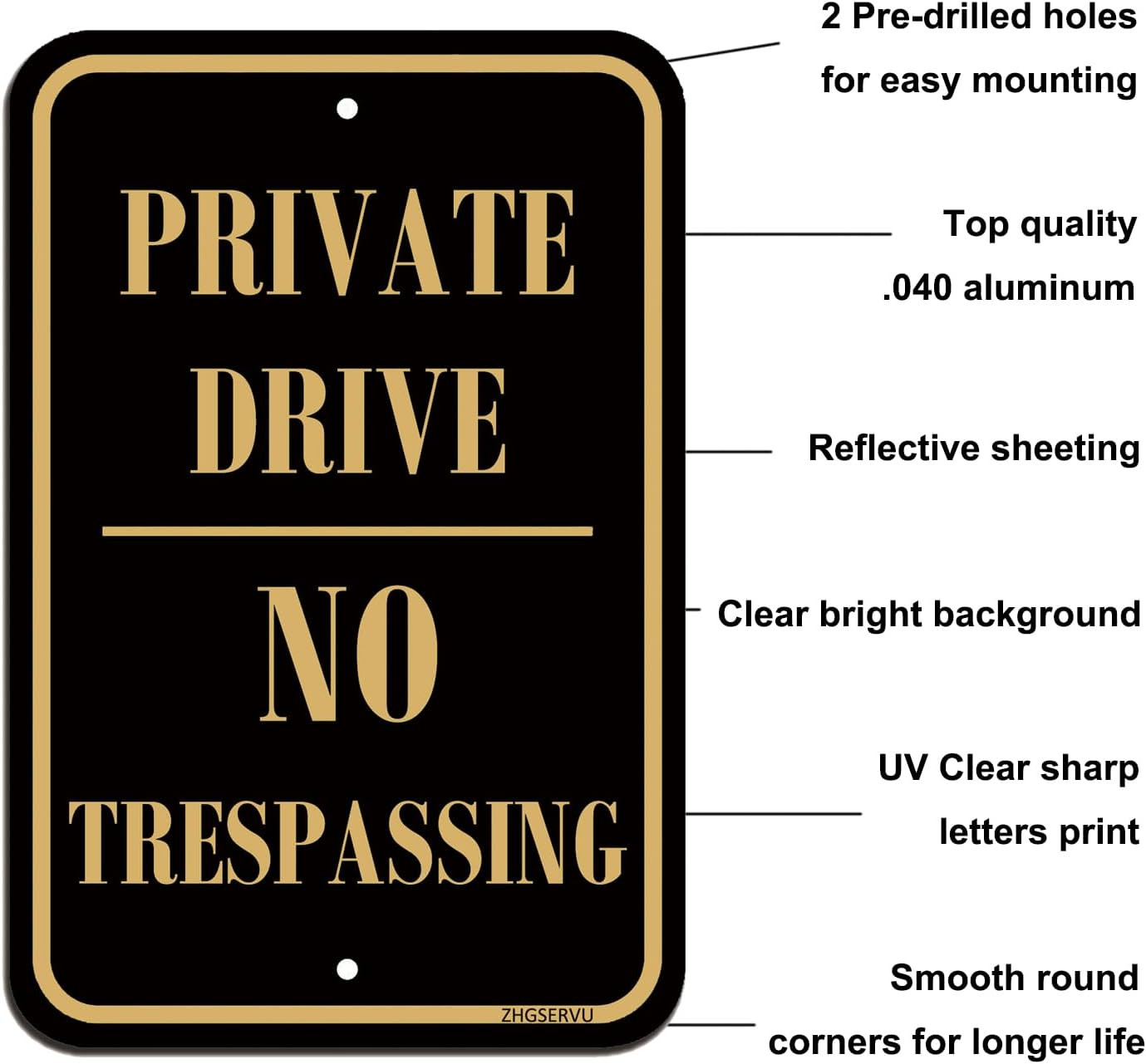 Private Drive No Trespassing Signs 4 Pack 12 X 18 Inches Private Driveway Sign