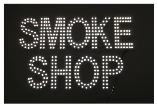 Beautiful LED Vegas White Color Smoke Shop Sign – 15″ X 24″