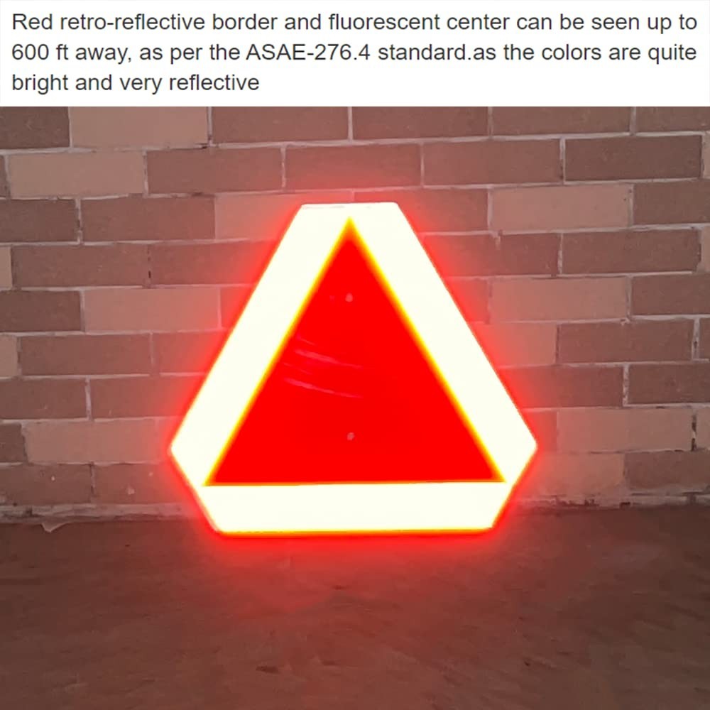 Slow Moving Vehicle Sign 14×16 Aluminum Reflective Triangle Golf Cart UTV Safety