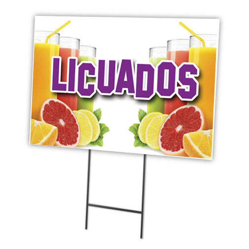 Licuados Yard Sign & Stake outdoor plastic coroplast window