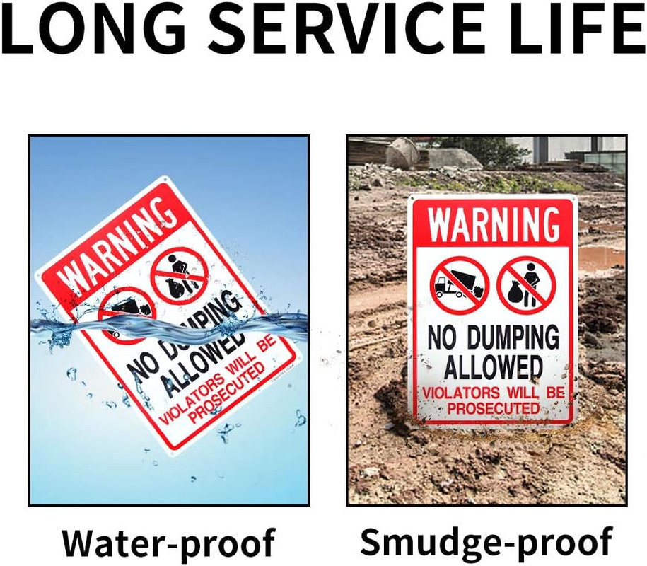 No Dumping Allowed – Violators Will Be Prosecuted Sign, 14&Prime;X 10&Prime; .04&Prime; Aluminum R