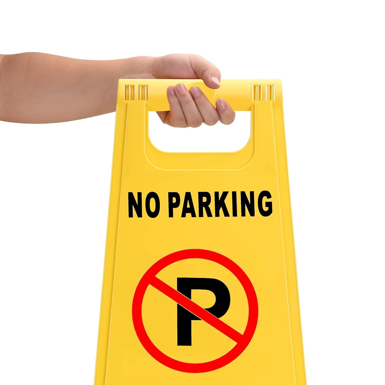 Outdoor No Parking Signs 2/4 Pack, Two-Sided Folding Floor Sign with Symbol, Inc