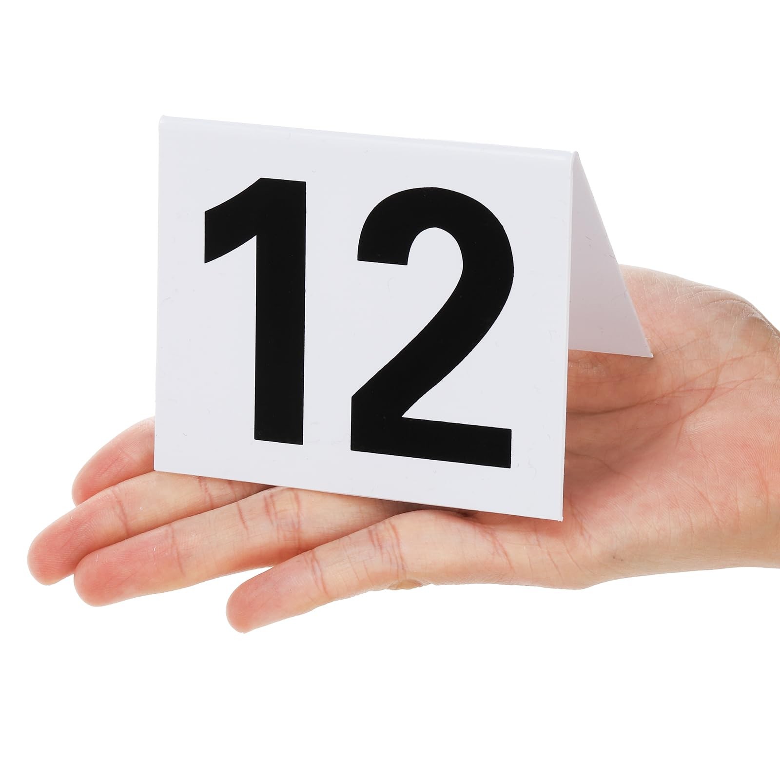 30 PCS Restaurant Table Numbers 130 White Double Side Acrylic Tent 3.5x3x2.3 In