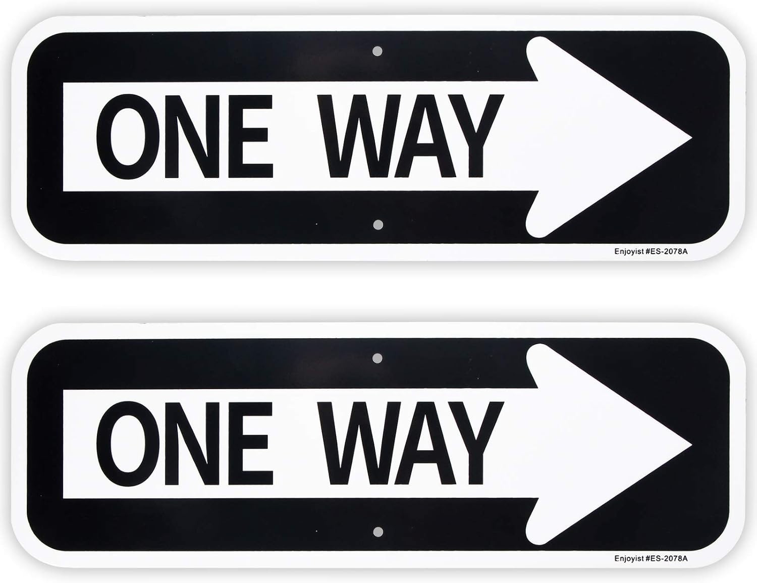 2-Pack Large One Way with Right Arrow Sign 18&Prime;x 6&Prime; .04&Prime; Aluminum Reflective S…