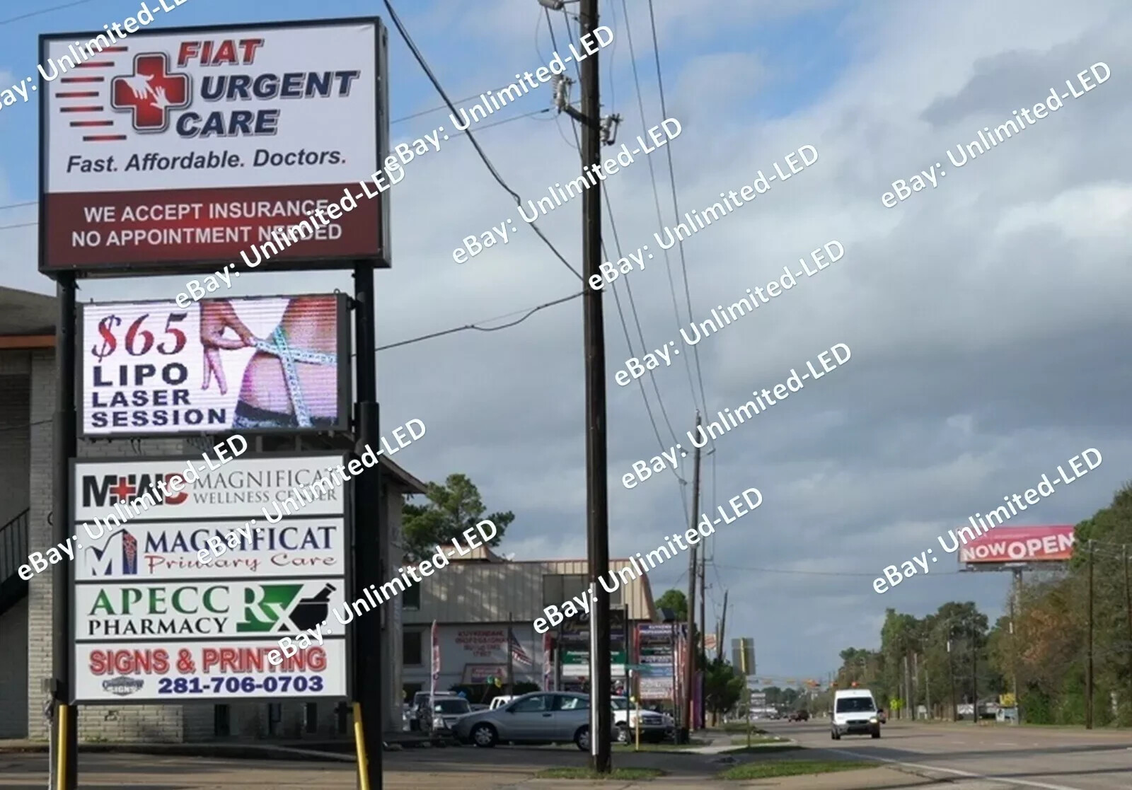 5&prime; x 10&prime; P10 Outdoor Double-Sided Full-Color LED Billboard Sign 5 Years Warranty