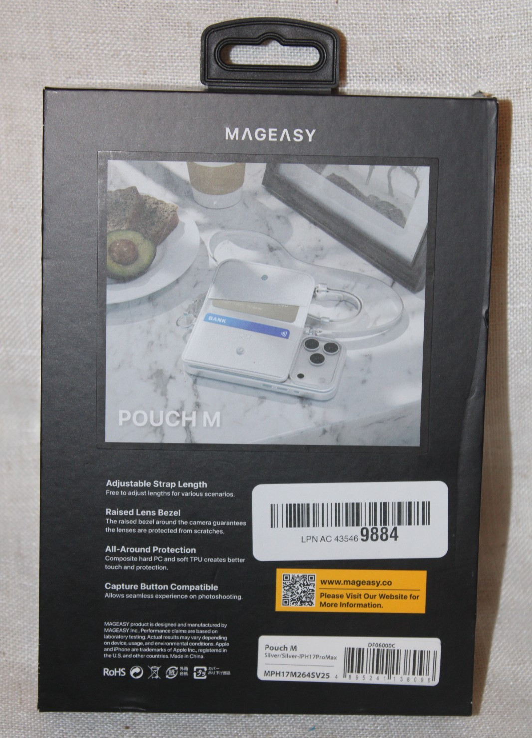 MAGEASY Pouch M Wallet Case for iPhone 17 Pro Max, MagSafe, Strap, Coin Purse