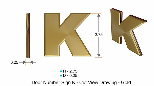1 PCS – Apartment Number Sign/Mailbox Number Sign,Letter K(Gold,3D…-REF24-1027