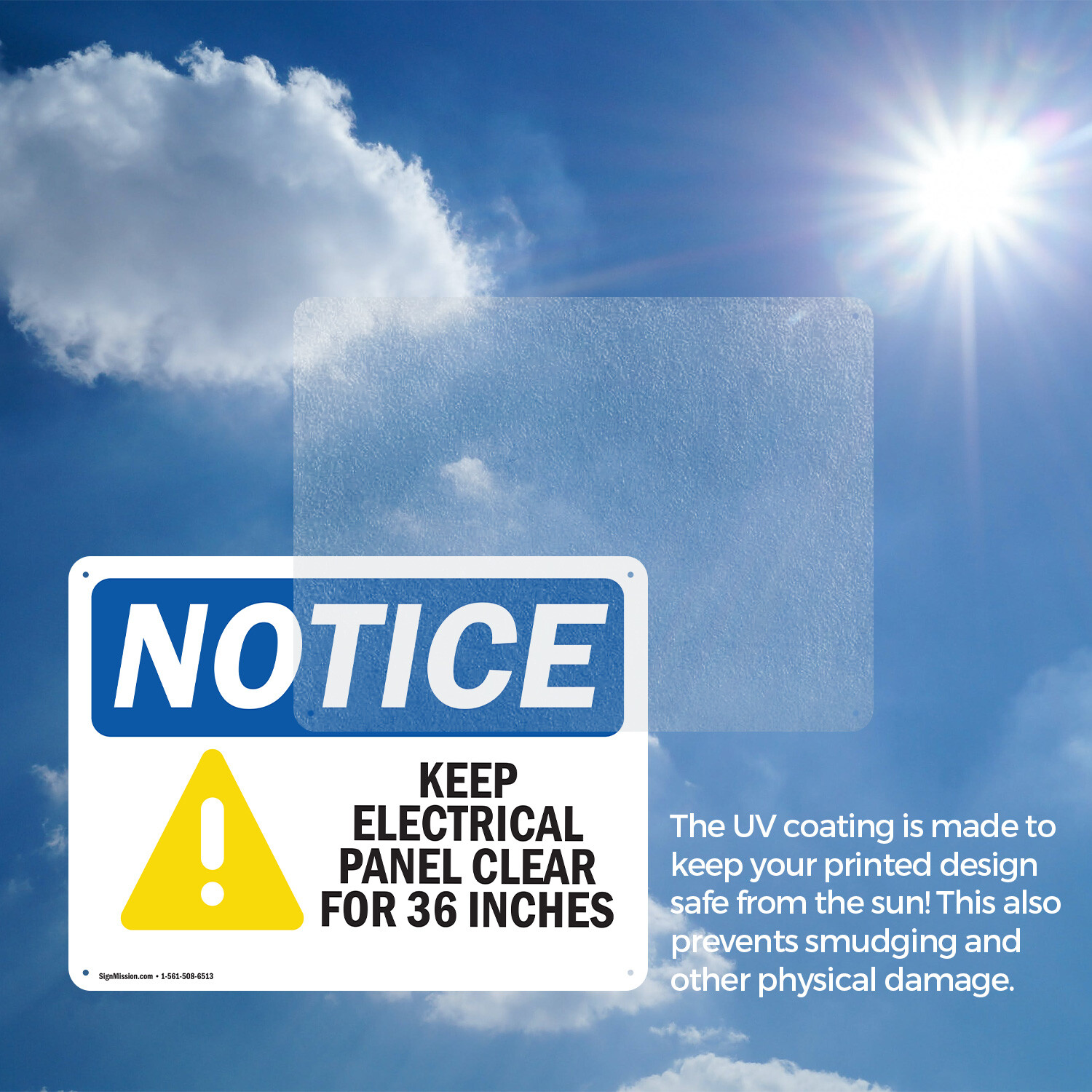 (2 Pack) Keep Electrical Panel Clear OSHA Notice Sign Decal Metal Plastic