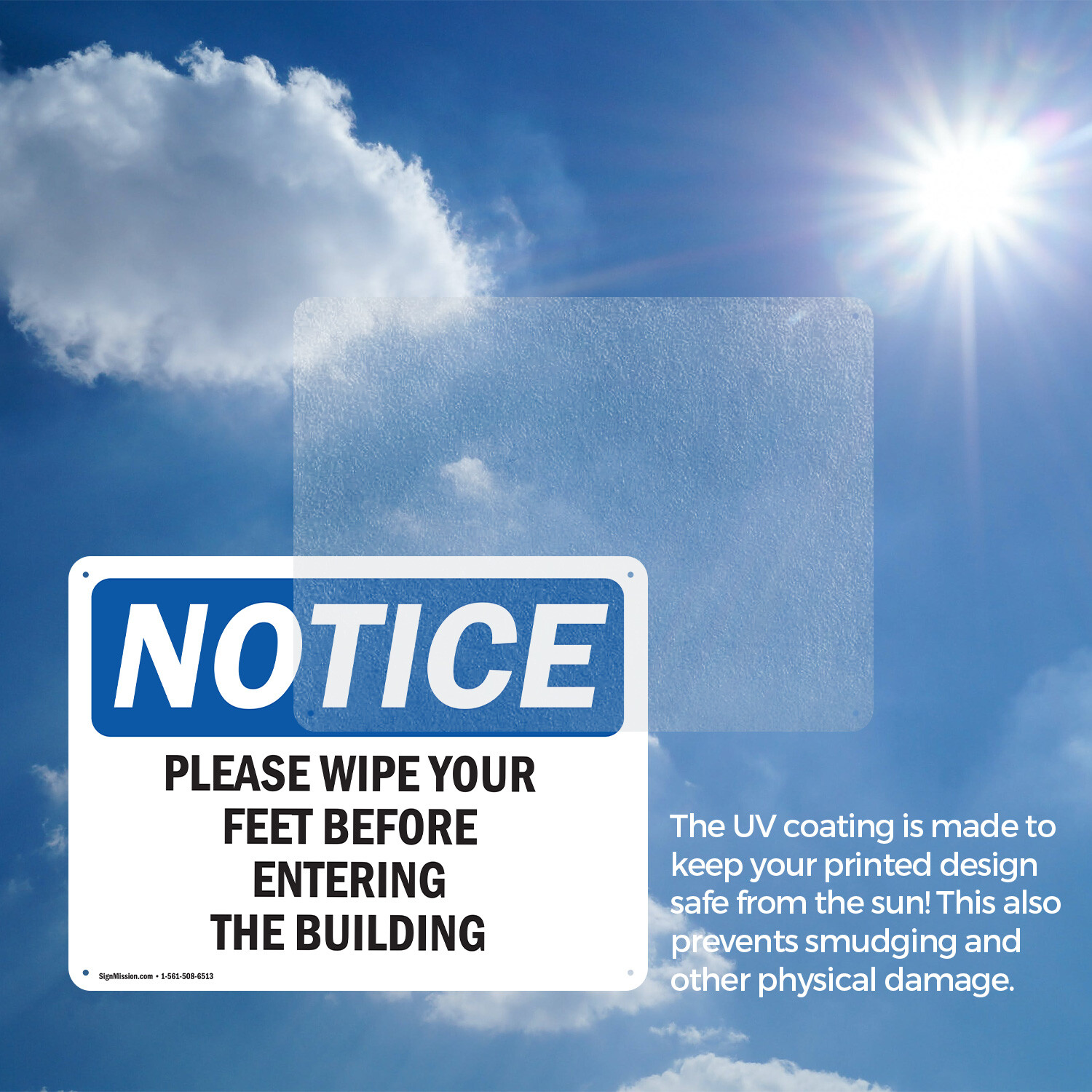 (2 Pack) Please Wipe Your Feet Before Entering The Building OSHA Notice Sign