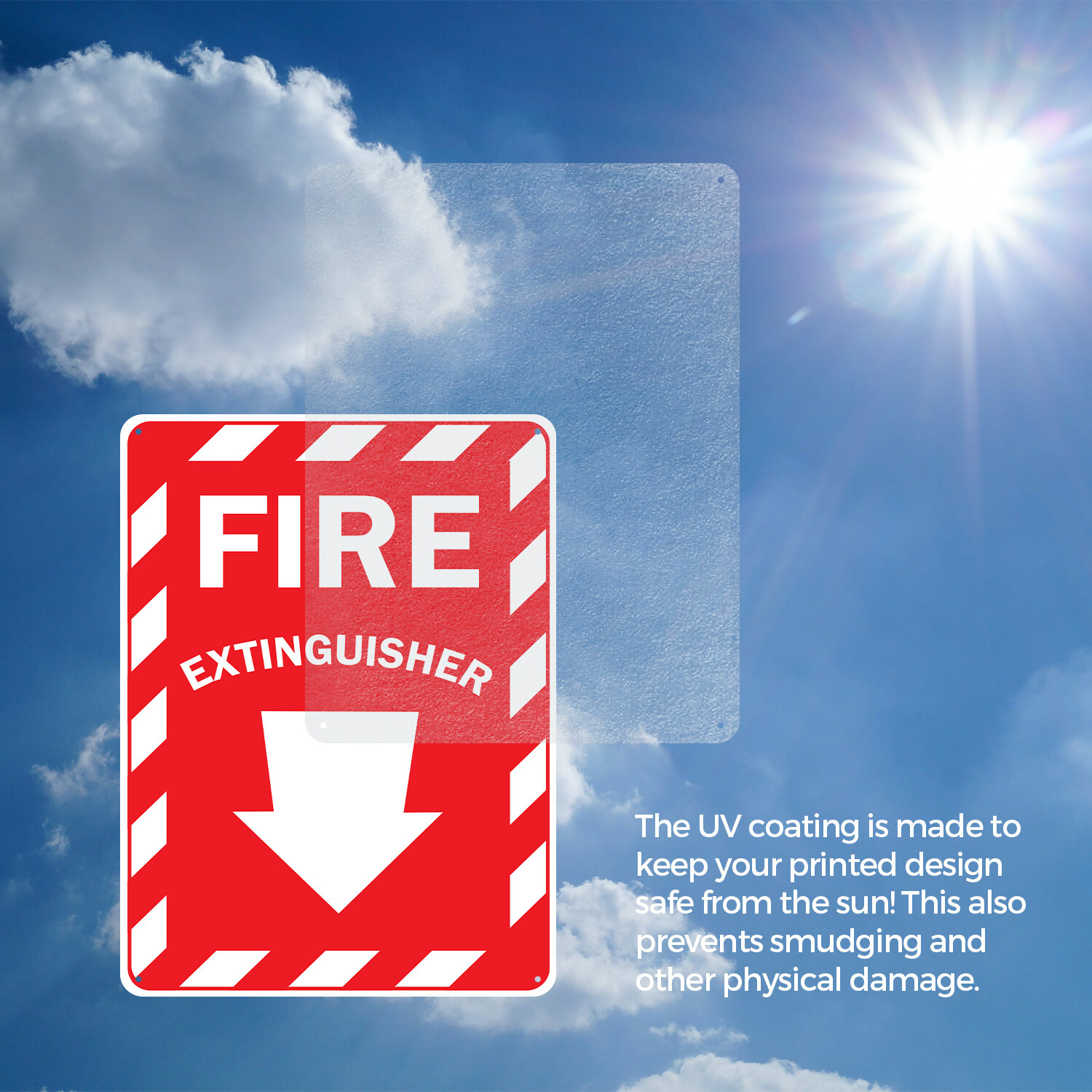 (2 Pack) Fire Extinguisher with Arrow OSHA ANSI Sign Decal Metal Plastic