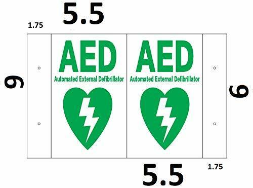AED 3D Projection Sign/AED Hallway Sign (White/Green,Plastic,5.5×9)..-REF24-1027