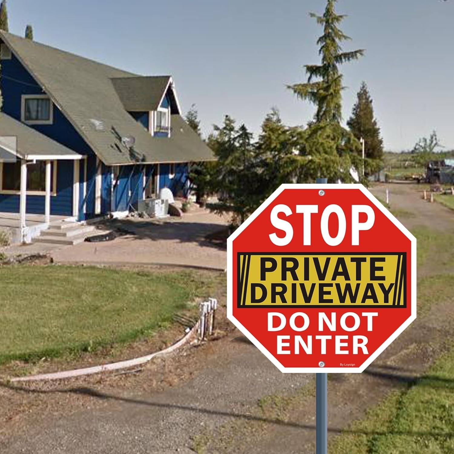 2 Stop Sign Do Not Enter Private Driveway Sign 12 X 12 Reflective Aluminum Sign