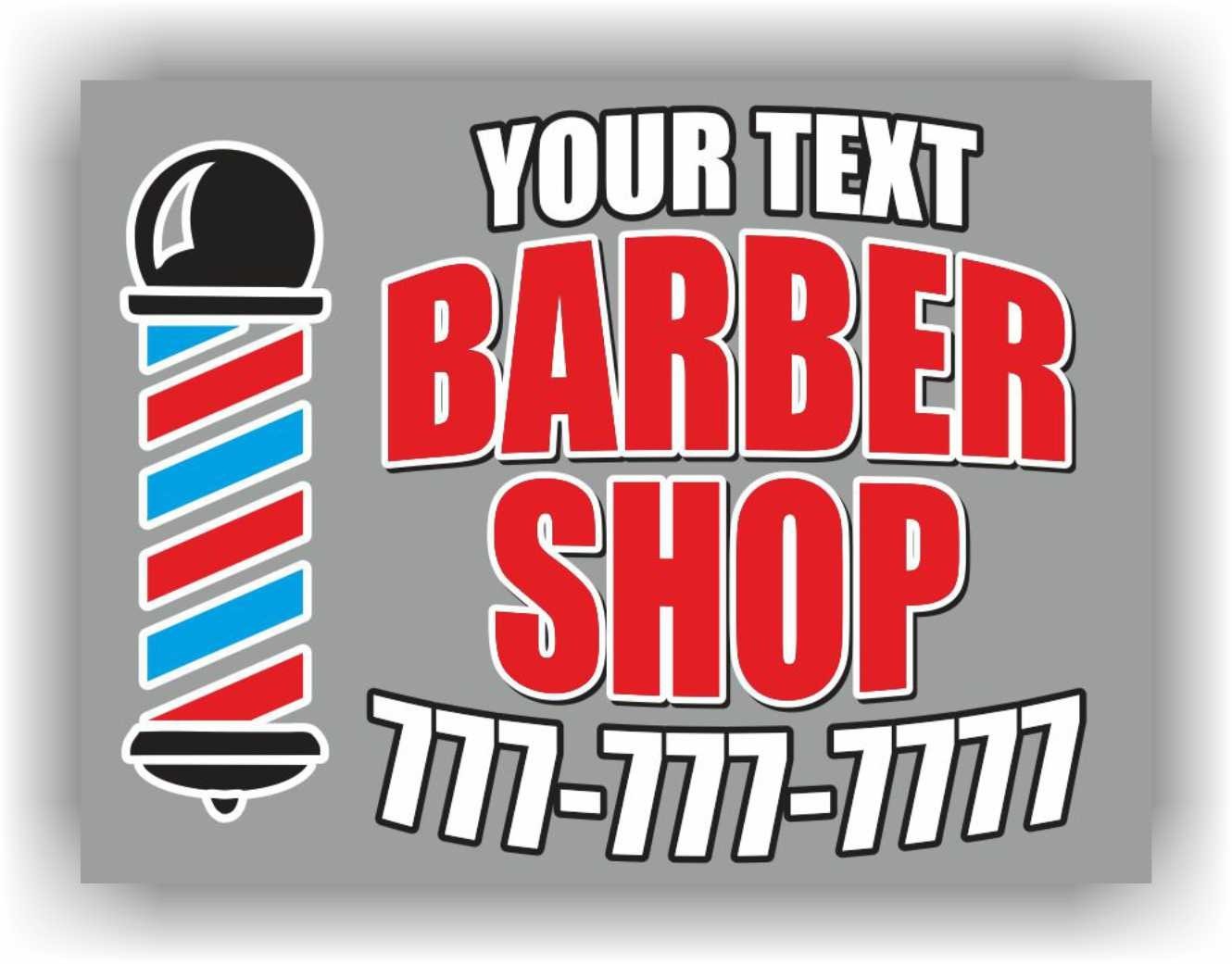 BARBER SHOP Yard Sign Corrugate Plastic H-Stakes Salon Beauty Custom Phone Text