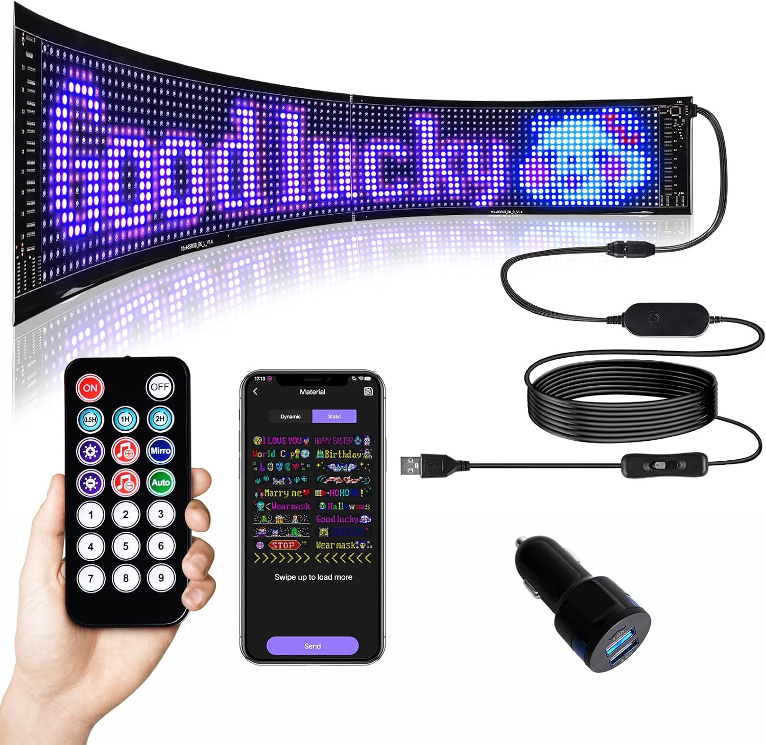 Bluetooth Programmable LED Display Panel – DIY Scrolling Sign for Home & Stores