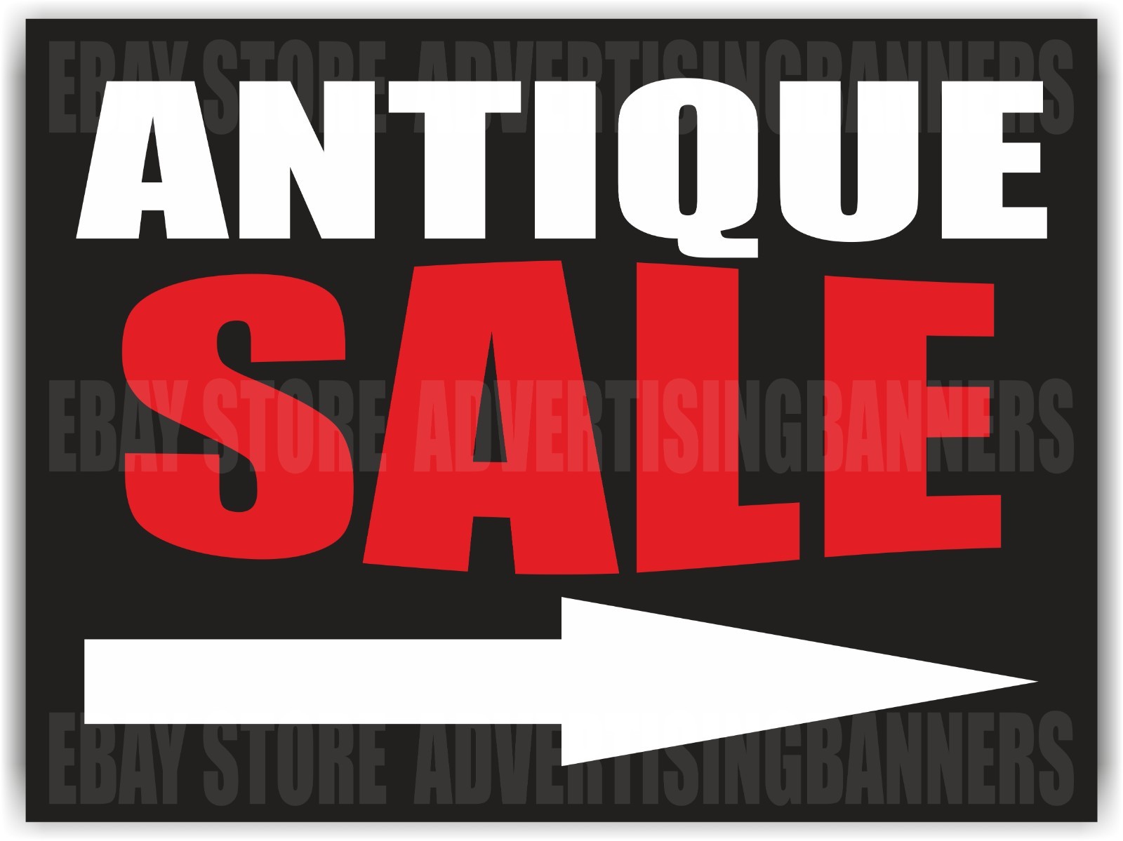 ANTIQUE SALE Yard Sign with H-Stakes Flea Market Mall Bazaar Vintage Shop Store
