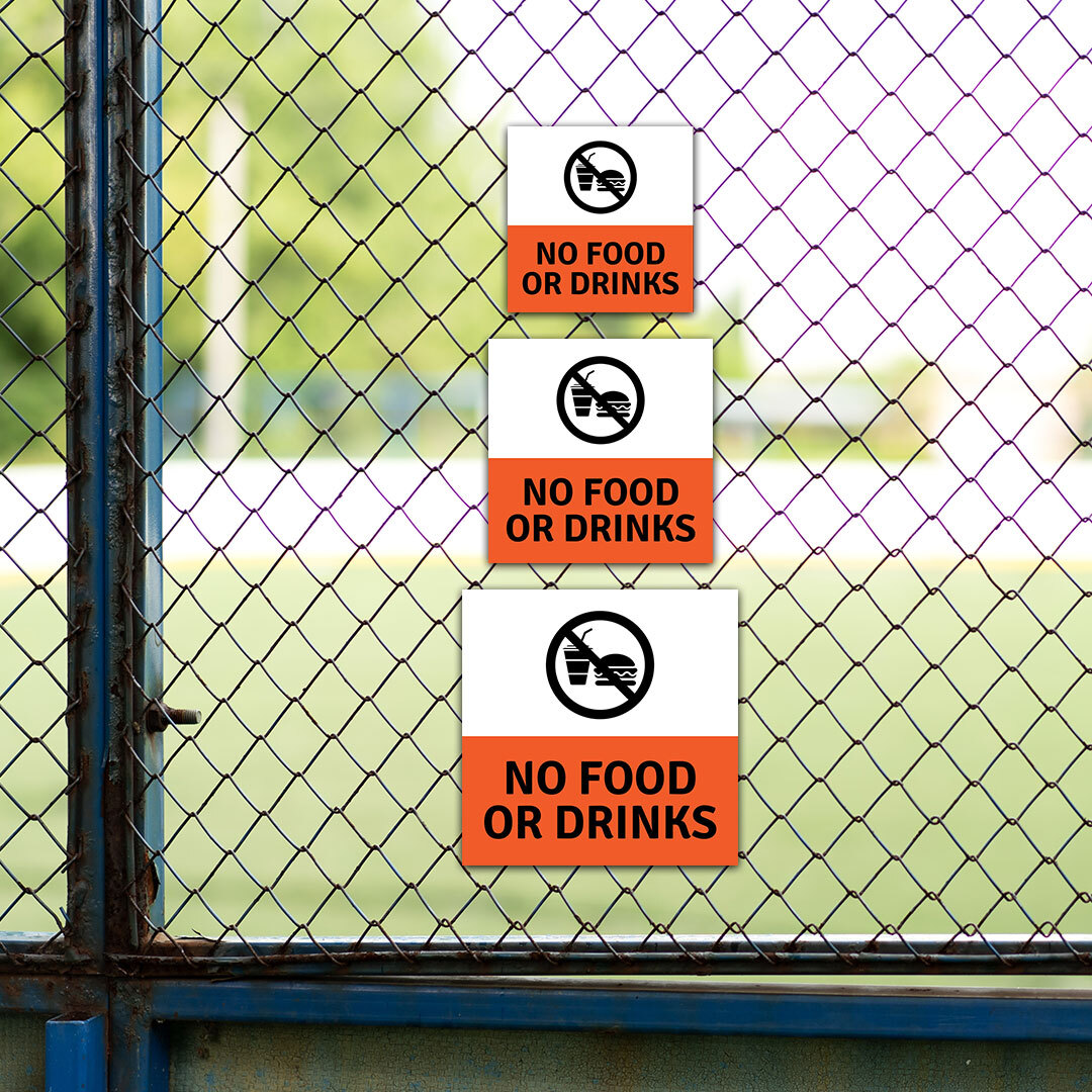 Square Plus No Food or Drinks Wall or Door Sign | Workplace Health and Hygiene