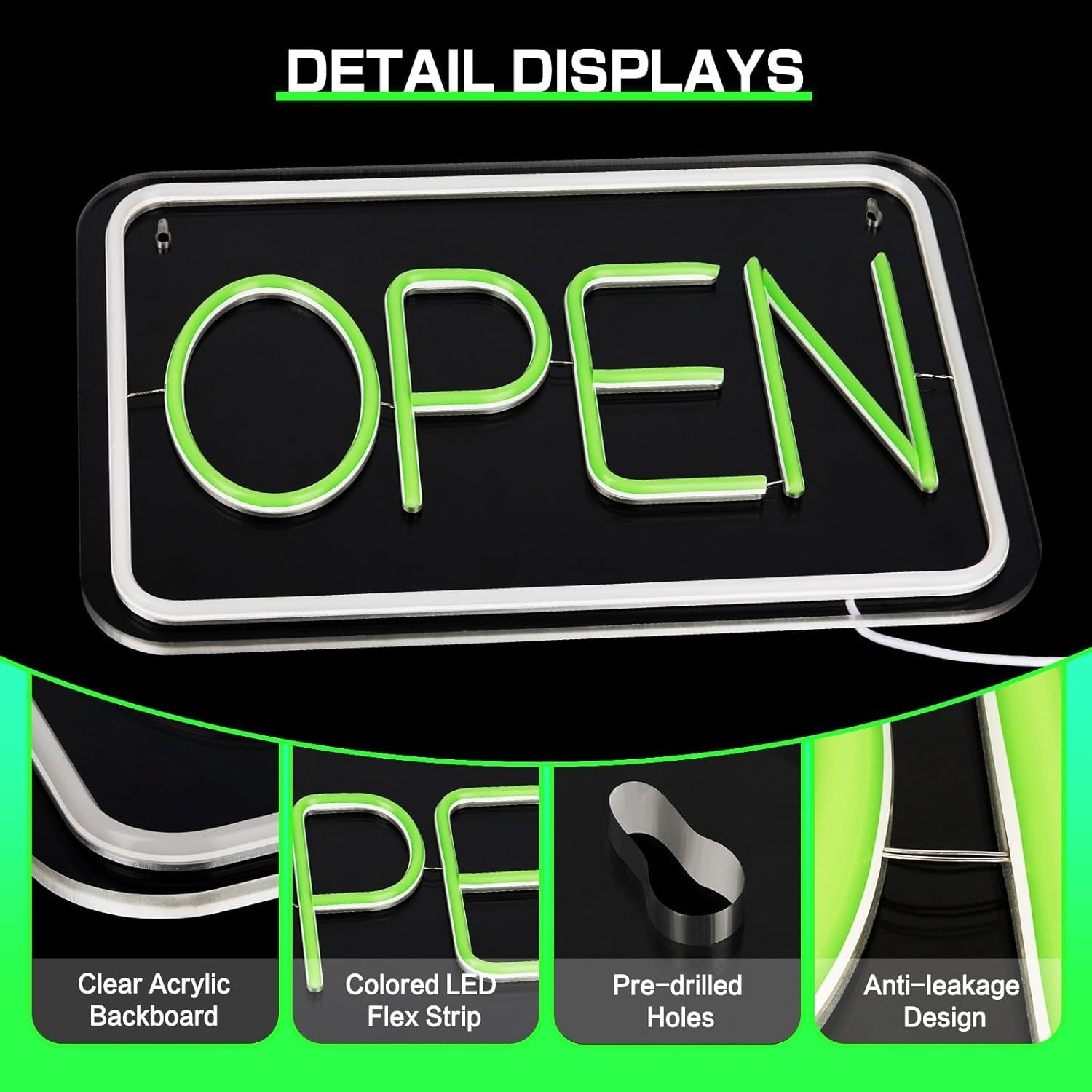 Open Signs for Business Bright and Dimmable Neon Sign LED USB Powered Light Up