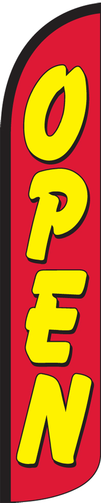 Open Red/Yellow 15&prime; Tall Windless Swooper Feather Banner Flag & Pole Kit