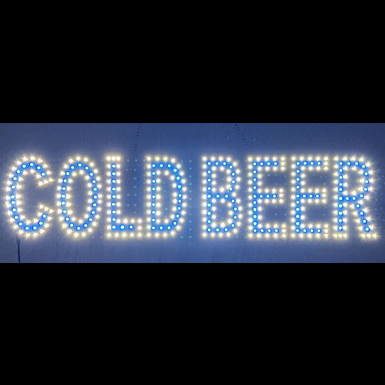 LED COLD BEER SIGN (7&Prime;X32&Prime; INCH) – WHITE / LIGHT BLUE COLOR