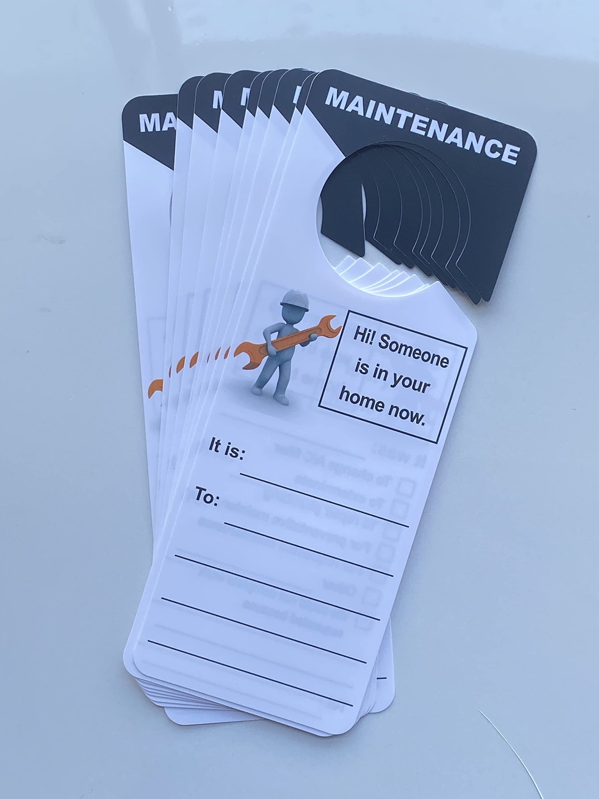Maintenance Door Hanger Tags Property Management Plastic Sign 3.5×9.5 In 60 PCS