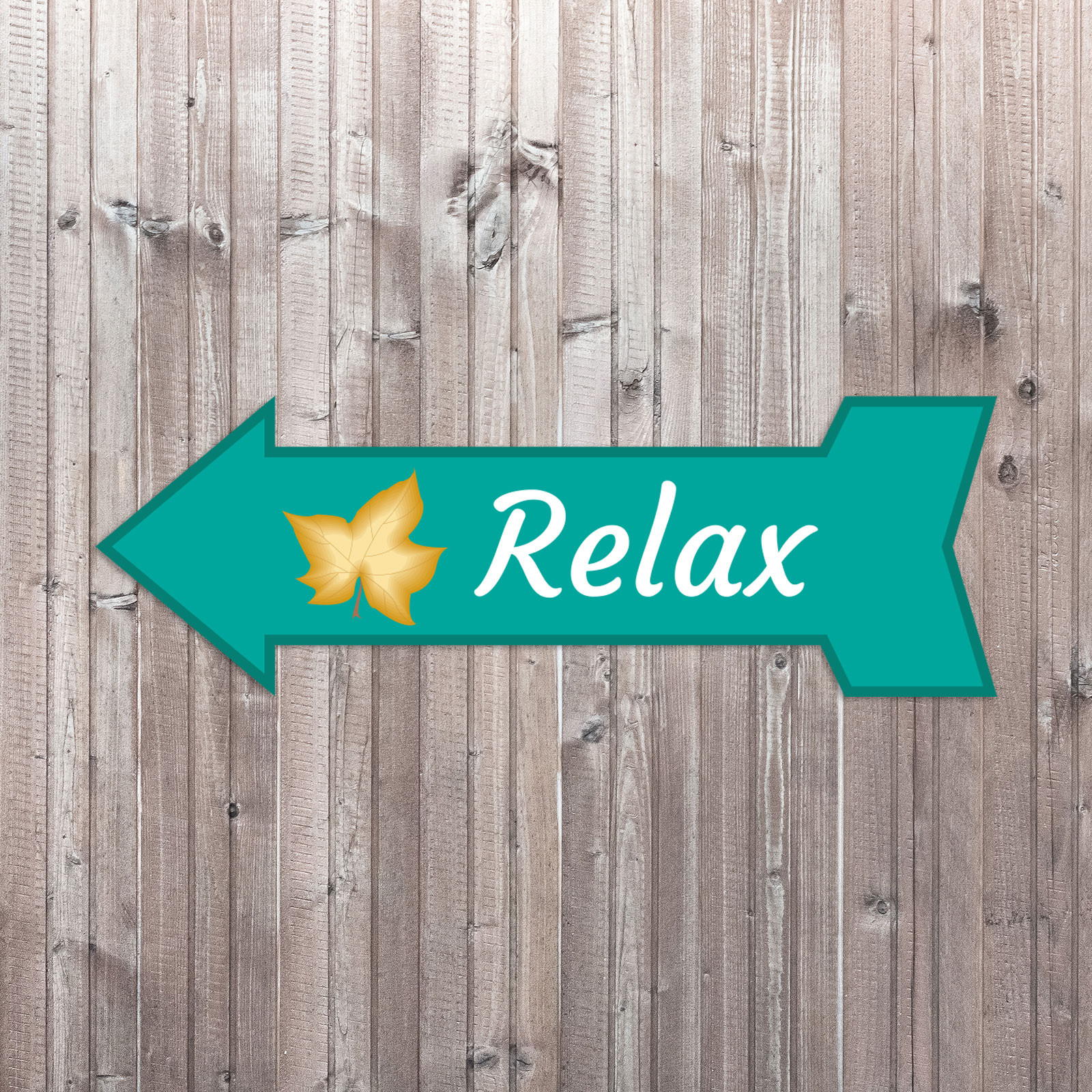 Arrow Shape Relax 12×4&Prime; Wall or Door Sign | Home Decor | Spa Signage