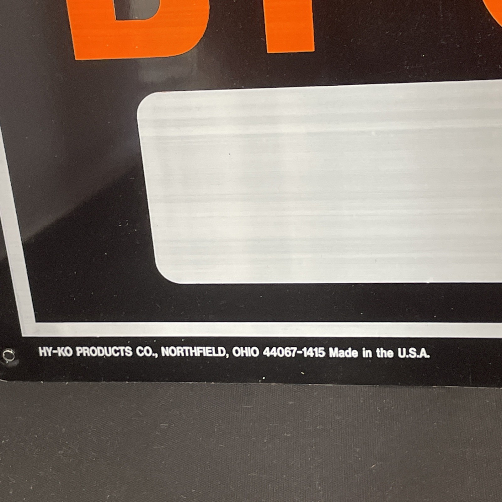 Metal Flexible Sign « For Sale by Owner » Orange Letters Black Background 9 x 14