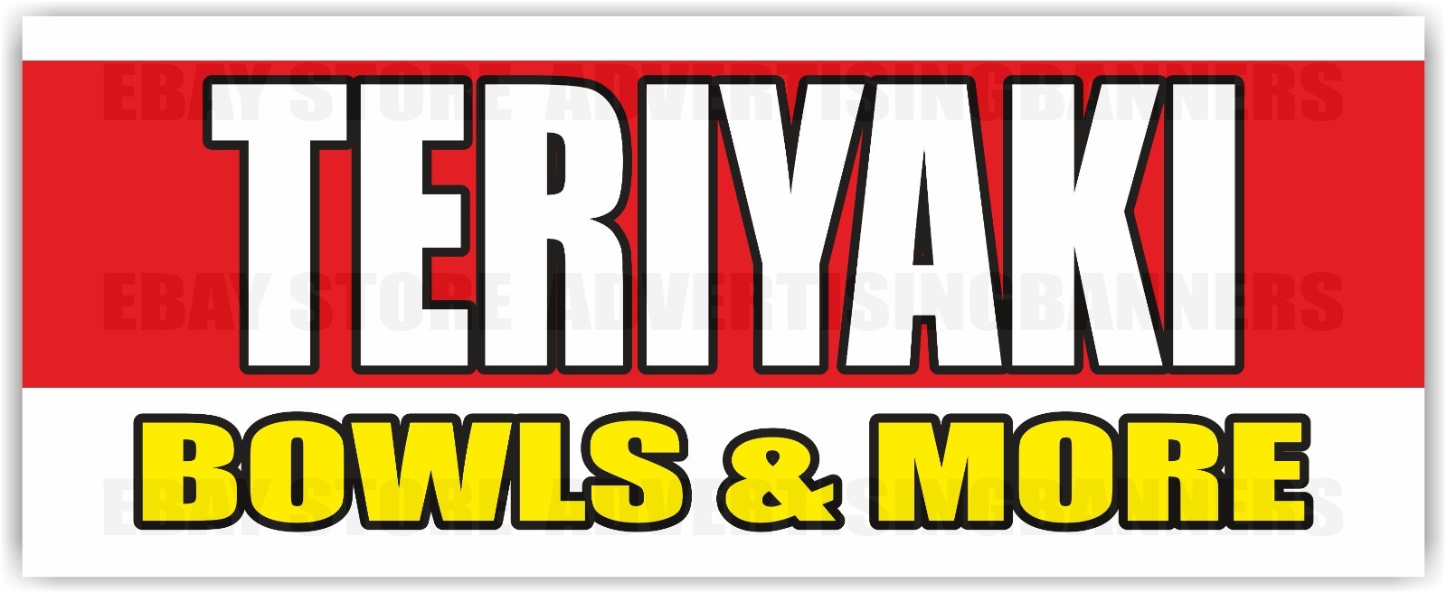 TERIYAKI BOWLS & MORE Advertising Banner Vinyl Mesh Sign Street Food Restaurant