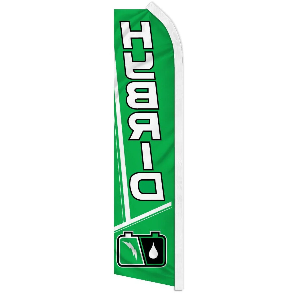 10 x « HYBRID » advertising super flag swooper banner business sign electric car