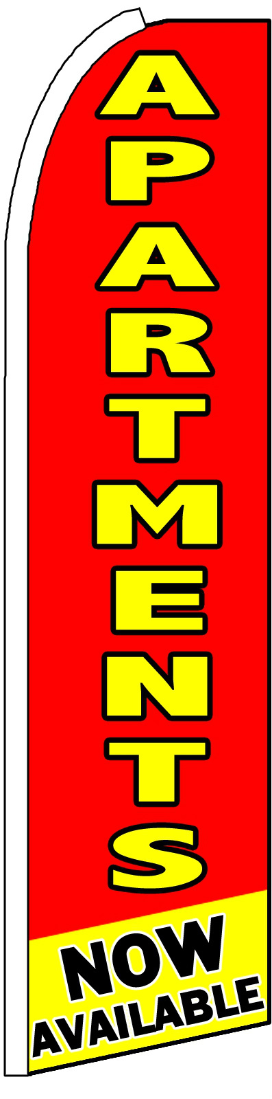 APARTMENTS NOW AVAILABLE FLUTTER FEATHER FLAG Advertising Sign Banner Swooper