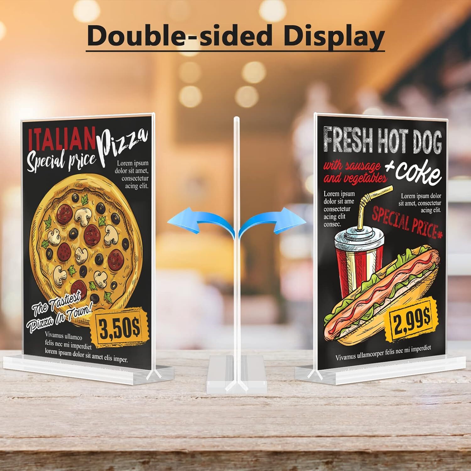 MaxGear Acrylic Sign Holder 8.5×11 Inches 2 Pack, Double 8.5 »x11 », Clear