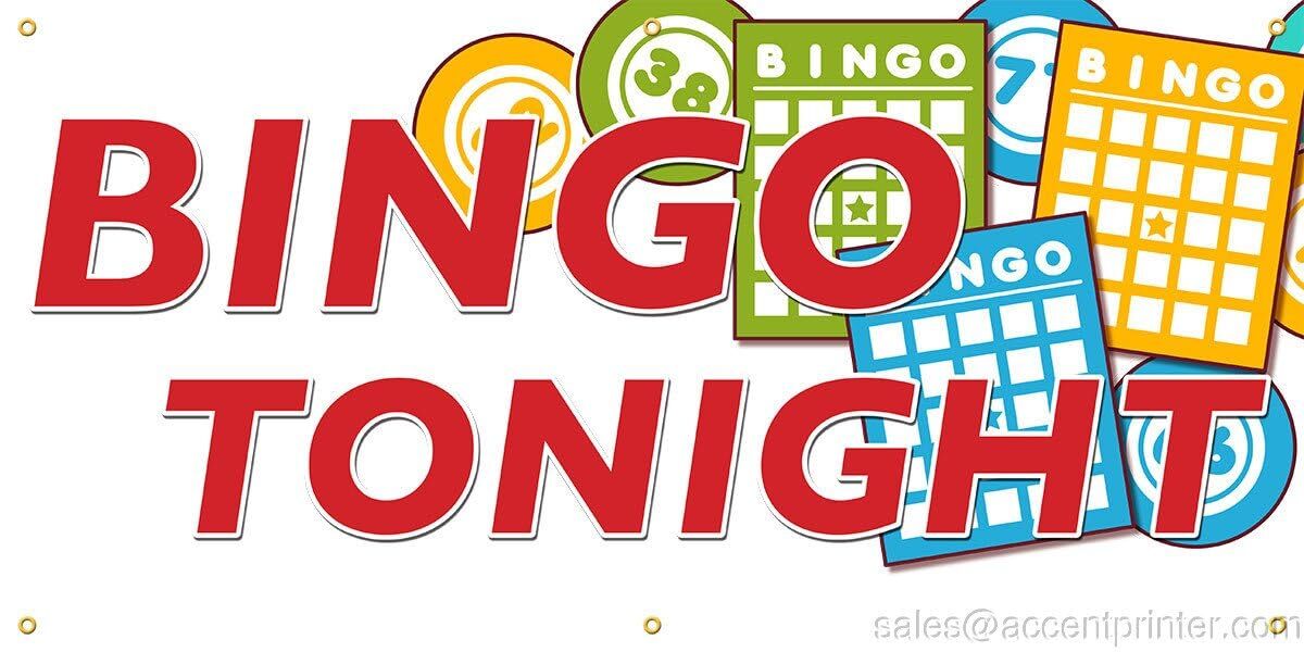Bingo Tonight | Vinyl Banner w/ Grommets | 3’H x 6’W