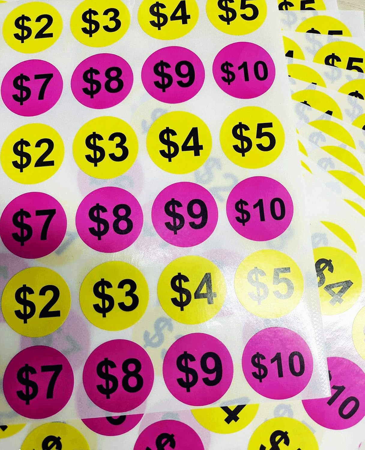 600 Pcs Yard Garage Sale Price Stickers 1 Inch Flea Market Pre-Printed Pricing S