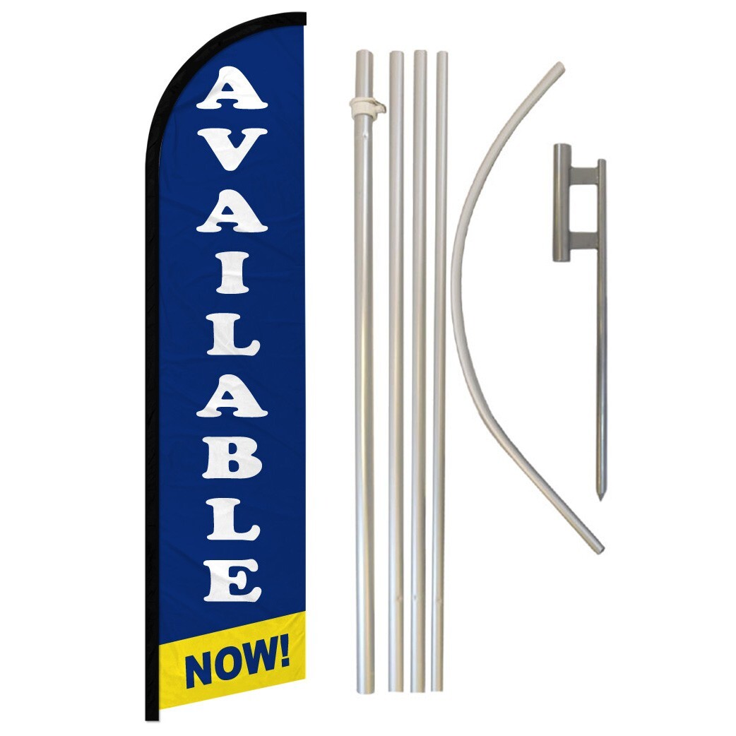 Available Now Windless Banner Swooper Advertising Flag Kit Real Estate Apartment