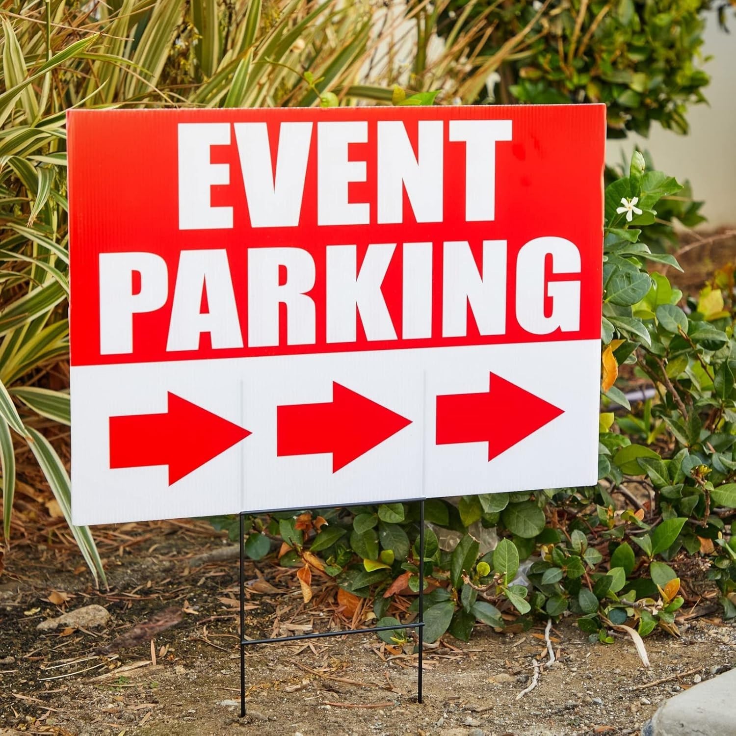 Easy to Install Event Signage – 6-Pack of 12 x 17 Inch Parking Signs with Stakes