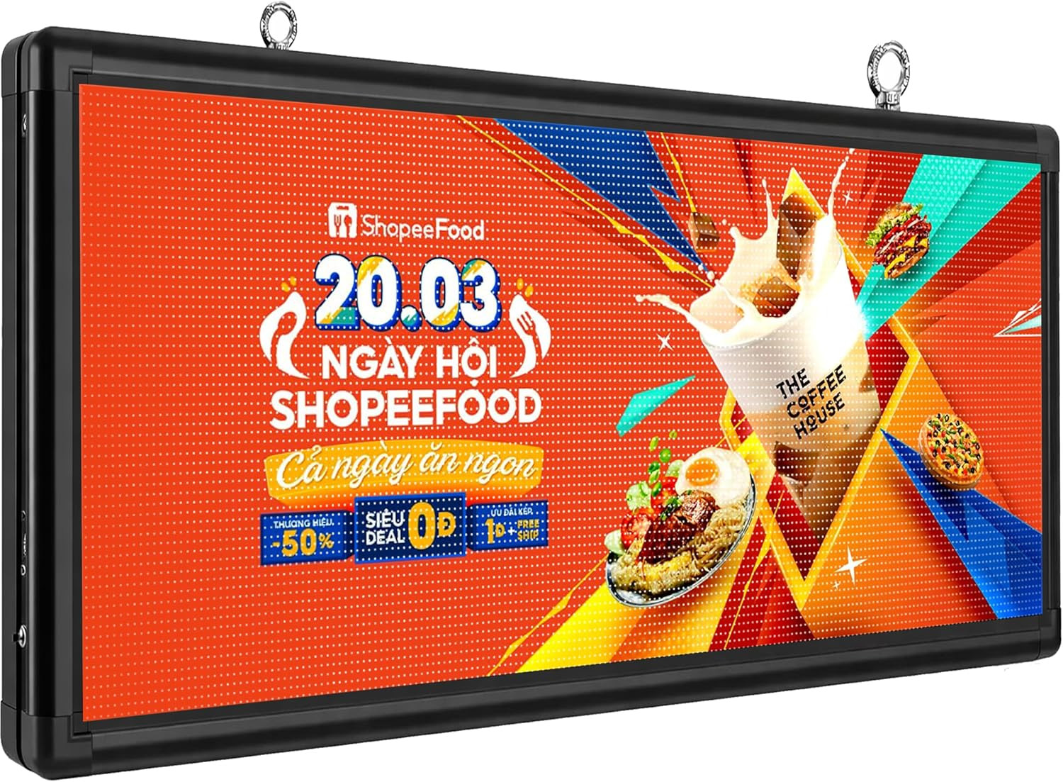 P6 Outdoor Full-Color LED Scrolling Sign, 40″ × 18″Programmable Digital Display