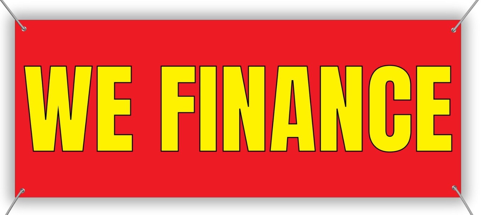 We Finance Banner Large Red Canvas Sign for Business Advertising 48×20 Inches