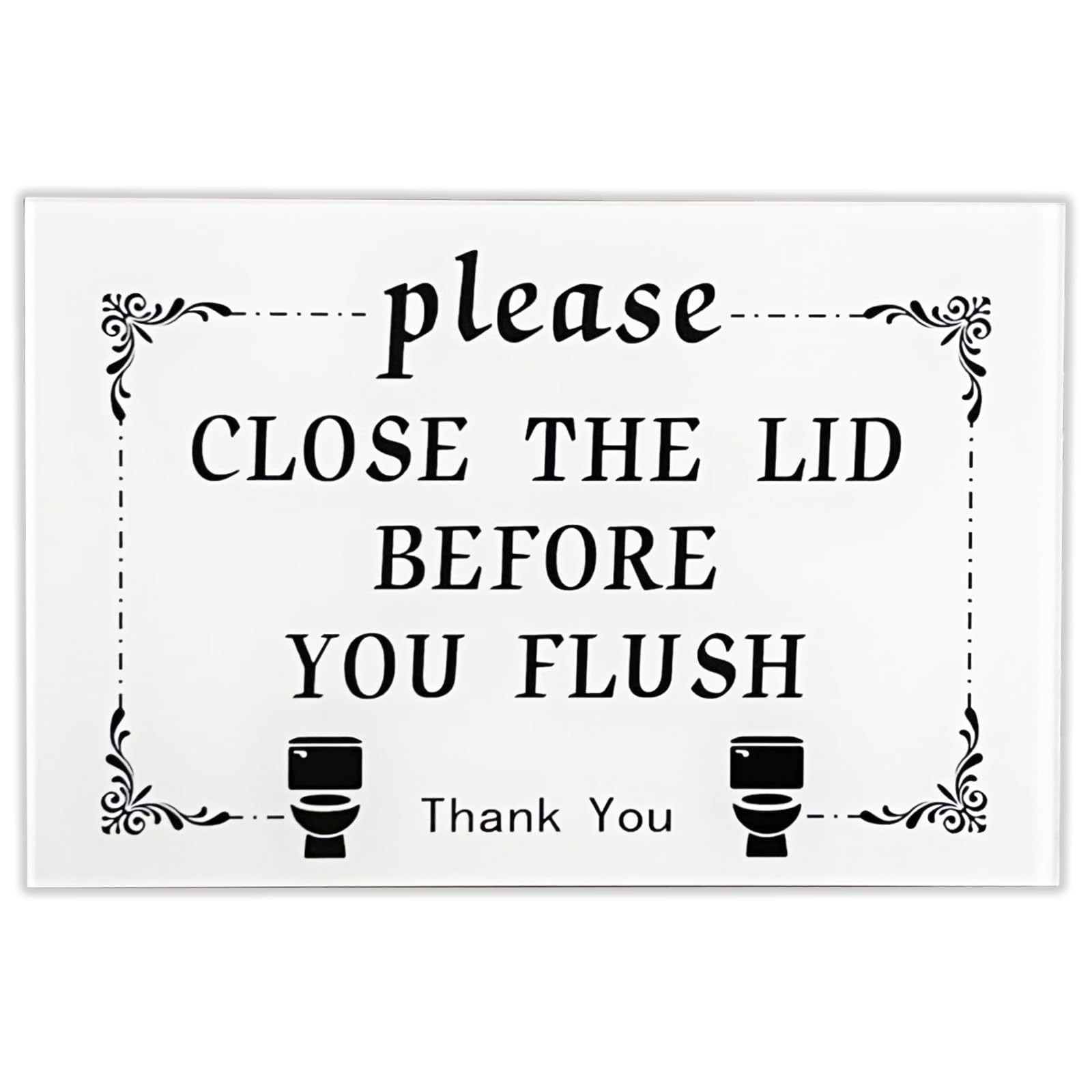 Please Close The Lid Before You Flush Sign Small Bathroom Toilet 6×4 Inch