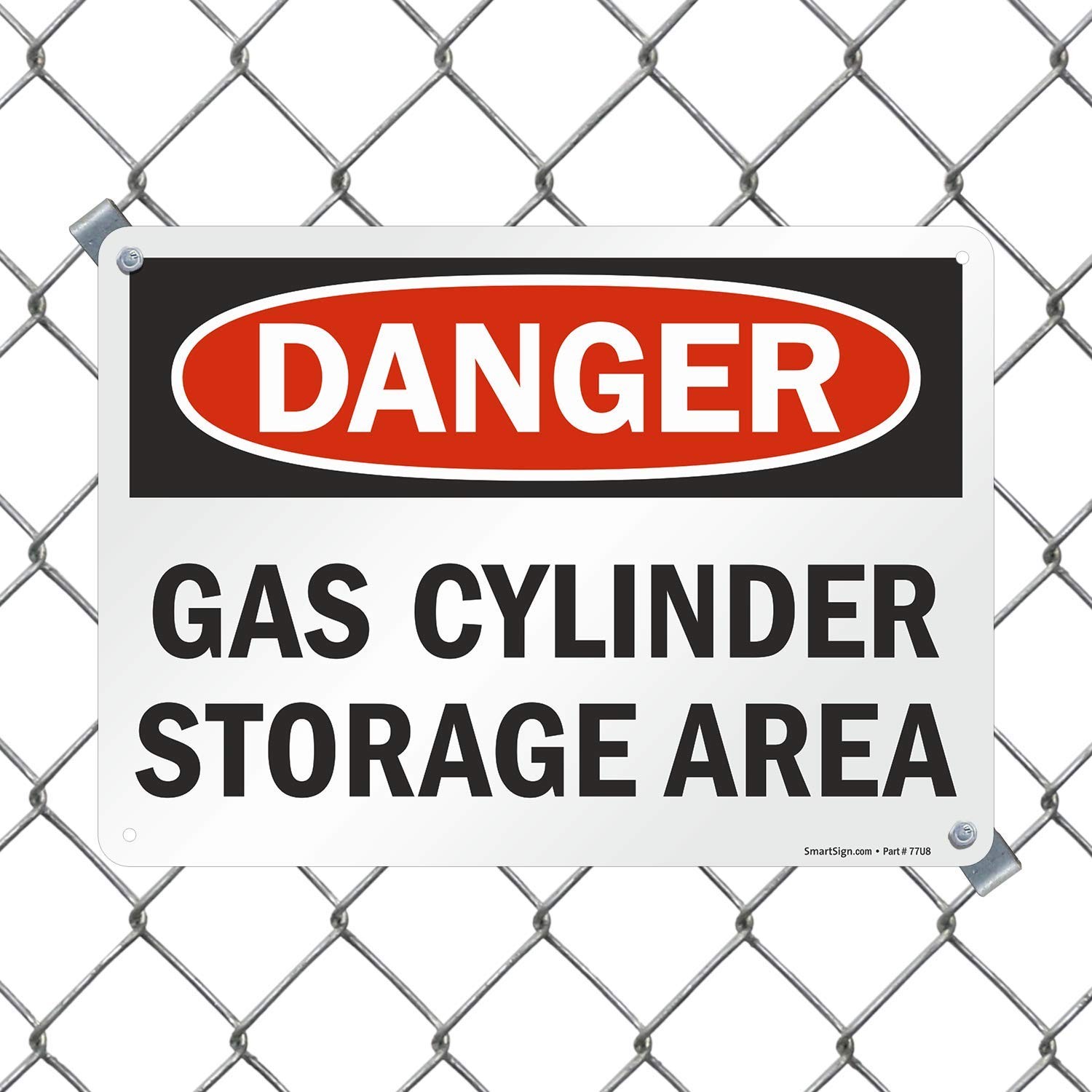 SmartSign « Danger – Gas Cylinder Storage Area » Sign | 10&Prime; x 14&Prime; Aluminum