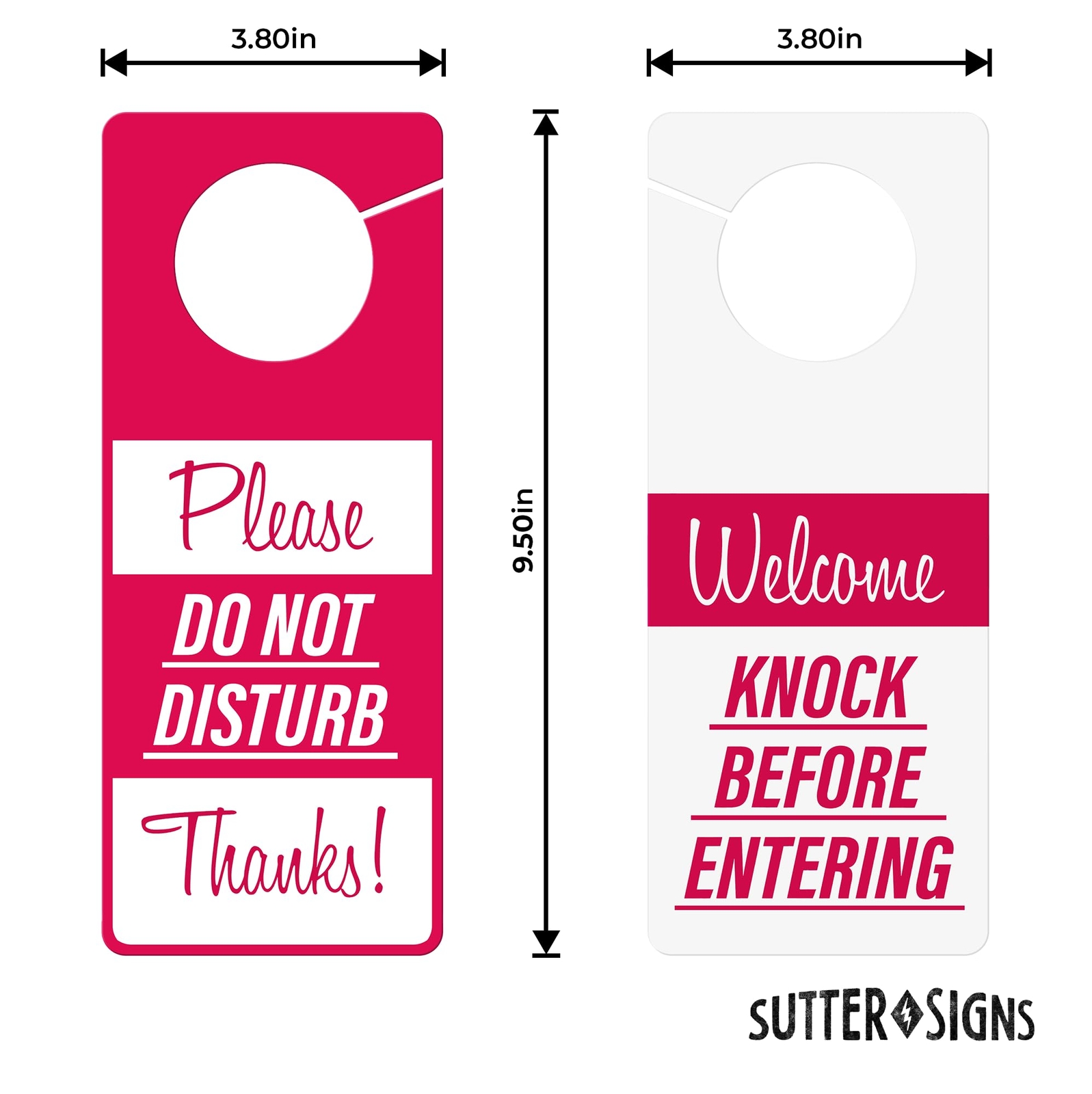 Do Not Disturb Door Hanger 2-Pack Meeting Progress 9.5×3.8&Prime; Red White