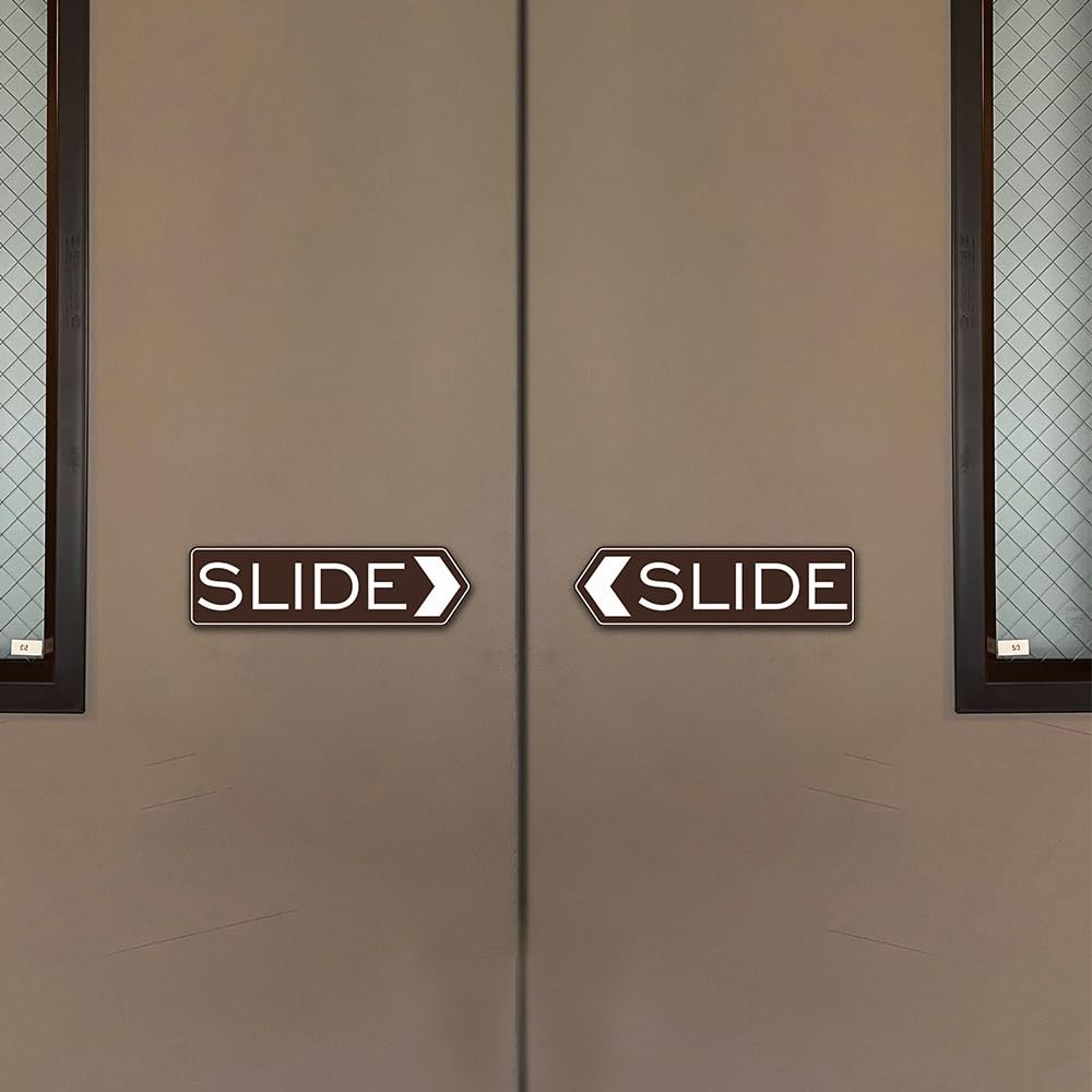 Designer Slide Door Sign Black Small Office Privacy Indicator 2 Pack