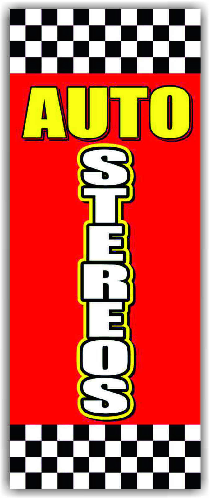 AUTO STEREOS Advertising Banner Vinyl Mesh Sign Service Repair Car Speakers Fix